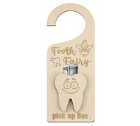 Tooth Fairy Door Hanger with Money Holder Tooth Fairy Pick up Box Gift for Kids Room Decor (Tooth) (Tooth)