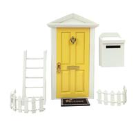 Tooth Fairy DoorKit - Mini Wood Wall Door, Small Fairy Door, Complete Set with Ladders Fences Mailboxes Welcome Mats | magicall Kids Room Accessories for Bedroom Playroom Nursery Home Parties