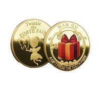 Tooth Fairy Golden Coin,Lost Teeth Reward Commemorative Coin | Funny Keepsake Souvenir for Boys Girls Display Kids Pretend Play Bedtime Ritual