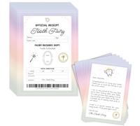 Tooth Fairy Letter & Receipt Set - Pack of 20 A6 Double-Sided Cards - Personalised Tooth Fairy Notes for Kids - Official Receipt & Letter from The Fairy - Fun, Magical Memory Keepsake | Colorful