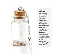 Tooth Fairy Letter with Keepsake Box Tooth Lost Memorial Bottle Gift Boy or Girl Shiny Star with Message Cloth (Bottle)