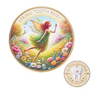 Tooth Fairy Medallion Coin - Metal Souvenir Coin for Kids Teeth Change,Portable Lightweight Growth Memorial Medallion for Girls Kid Children