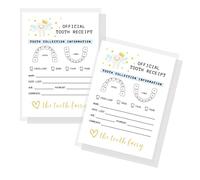 Tooth Fairy Receipt Cards,40 Pack,4.25x5.5" inch Large Postcard Size Tooth Fairy Receipt for Lost Tooth Certificate for Kids to Add to Gold Coins Under Pillow,White Card with Tooth Fairy Design Chart