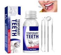 Tooth Filling Repair Kit,Moldable False Teeth Replacement Kit,Fake Tooth & Chipped/Broken Teeth Repair,to-oth Gap Filler & Bonding for Missing Teeth,Easy Safe Application,Includes 4 Dental Tools