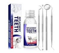 Tooth Filling Repair Kit,Temporary Tooth Repair Kit with Moldable False Teeth,Filling Repair Beads for Fixing Missing,Broken or Chipped Teeth,Reusable Safe Replacement Set Includes 4 Dental Tools