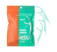 Tooth Floss - 100-Piece Gum Back Teeth Flossing Picks Mint-Flavor