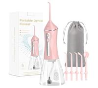 Tooth Flosser, 4 Modes, Portable 320ml Large Tank Water Flosser Oral Cleaner IPX7 Waterproof Cleaning Flosser for Home Travel(Pink