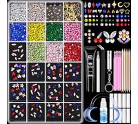 Tooth Gem Kit, 24 Grids Bedazzling Gems Kit, Beginners Starter Crystals Teeth Jewelry Gem for Women Men with Pickup Tools