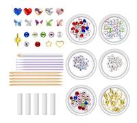 Tooth Gem Kit, Crystal Tooth Decoration Set, Easy Application Tools and Long Lasting Adhesive, Sparkling Cosmetic Gems for Festivals, Cosplay, Prom, Photo Shoots, Weddings, Dance Parties