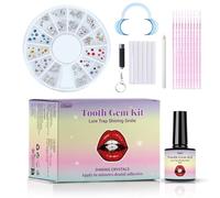 Tooth Gems Kit - Teeth Crystal Decoration DIY Kit for Women - Removable Tooth Ornaments - Teeth Decor Fashionable Diamond Crystal Gems with Storage Case for Temporary Sparkling Smile Accessories
