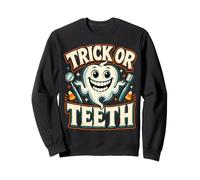 Tooth Ghost Dental Halloween Trick Or Teeth Dentist Humor Sweatshirt