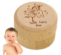Tooth Keepsake Box,Cute Wooden Lost Tooth Holder | Teeth Container for Baby Shower Birthday, Fairy, Keepsake for Boy or Girl, Tooth Saver