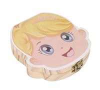 Tooth Keepsake Box, Individual Holes Primary Teeth Organizer Baby Wooden Tooth Box English Kids Keepsake Box (Girl)