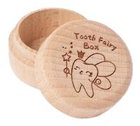 Tooth Keepsake Box Wooden Storage Box Saver Container Fairy