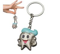 Tooth Key Rings,Creative Tooth Design Alloy Tooth Key Ring - Tooth Shape Cute, Alloy Creative Tooth Ornament Decorative Keychain Ornament, Dentist Tooth Key Ring For Students Office Staffs Assistants