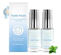 Tooth Polish, Tooth Paint, Natural Teeth Whitening Paint, White Tooth Paint, Portable & Long-Lasting Tooth Polish, Gentle Whitening Teeth Care, Easy to Use, 20ml/pc (2pc)