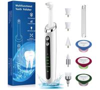 Tooth Polisher Electric Teeth Plaque Stain Remover, Teeth Cleaner whitening kit for Stain Plaque Removal Yellow Teeth Cleaning with 5 Brush Heads&3 Polish Paste
