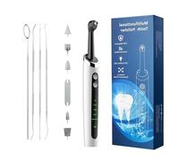 Tooth Polisher - Plaque Remover for Teeth Tooth Polisher with LED Light 5 Speed Modes with Teeth Cleaning Kit 5 Replacement Brush Heads，Teeth Whitener for Daily Cleaning