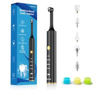 Tooth Polisher, Tooth Clean and whitening kit, 5 Multi -Function Brush Heads and LED Lights, 4 Speed Modes, and IPX6 Waterproof, Handsel 3 Tooth Polish Paste