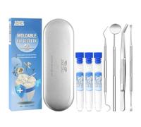 Tooth Repair Kit, Moldable False Teeth, Tooth Replacement Missing Teeth, Teeth Filling Kit Permanent with 4 Dental Tool, Moldable Teeth, Tooth Repair Kit For Broken Teeth, Temporary Tooth Filling Kit