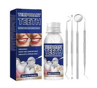Tooth Repair Kit, Moldable Tooth Filling Repair Kit with 4 Dental Tool, Dental Care Kit Fixing The Missing and Broken Replacements, DIY Natural Filling Fake Teeth,Smile Confidently Again-A2