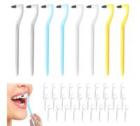 Tooth Stain Eraser,38PCS 4 Colours Whitening Cleaning Oral Eraser,End-Tuft Tapered Toothbrush,Teeth Cleaning Kit with 1 Pack Flossing Stick for Removing Plaque & Stain