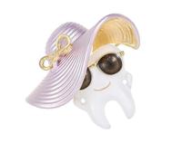 Tooth Theme Brooch Handcrafted Alloy Materials with Vibrant Color Retention Fits Casual and Formal Attire Perfectly Trendy Tooth Jewelry Drip Oil Brooch