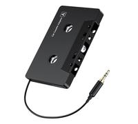 toothank Cassette Adapter, Car Audio Aux Cassette Adapter, 3.5mm Audio Tape Adapter with 1M Cable, Hi-Fi Sound for Smartphone/MP3/CD Player to Old Car Radio, Black