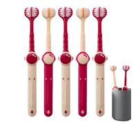 Toothbrush 3 Sides, 5 Pieces Soft Toothbrush Set with Space Patterns | Reusable Toothbrush for Gentle Gum Care and Brushing, for Children 3-12 Years Old, Travel, Bathroom and Home