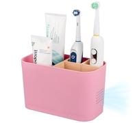 Toothbrush and Toothpaste Holder, 4 Slots, Pink
