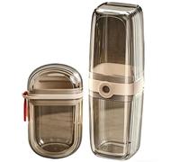 Toothbrush Case - 6.9x6.9x20cm Clear Portable Leakproof with Cover, Toothbrush Holders Travel Case, Durable PET Polymer Shell for Camping International Travel Gym Outdoor