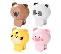 Toothbrush Cover Cap - Animal-Shaped Head Protector, 4-Piece Travel Bathroom Set, Decor Clamp-On Toothbrush Guards | Hygiene Accessories for Dorm Hotel Camping Teens Adults Women Men Children Elderly