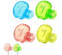 Toothbrush Cover - Travel Toothbrush Container, Hygiene Head Protection | Clip On Toothbrush Protector Keeps Fresh and Clean Fits Most Manual Electric Toothbrushes. Cool Stuff For, Blue Green Red