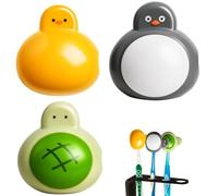 Toothbrush Covers, 3 Pack Cute Cartoon Toothbrush Head Cover with Duck, Turtle, Penguin Design, Fits Most Electric and Manual Toothbrushes, 5 x 4.7 x 3.2 cm