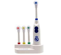 CyP Brands Real Madrid Toothbrush, Toilet, Oral Hygiene, Vibrating Brush, Battery Operated, White, Official Product