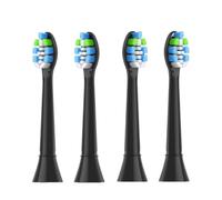 Toothbrush Head, Compatible with Philips, 3100 4100 4300 5300 | 5500 6100 9000 Series, adult click-on toothbrush head(4pcs Black)