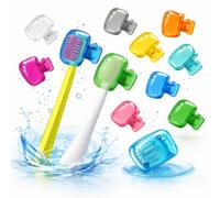 Toothbrush Head Covers 5 Pack - Mixed Colour Clip-On Travel Caps for Manual Toothbrushes - Protective Hygienic Bristle Cases for Home, Gym, Camping, School Bags, Kids & Adults - Fits Most Sizes