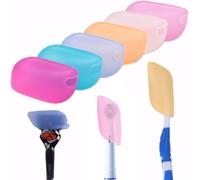 Toothbrush Head Covers Protect for Outdoor: 6 Colors Portable Silicone Electric Toothbrush Cap for Travel Camping Hiking Holiday