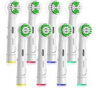Toothbrush Head with Cover Cap Compatible with Oral B Pro 1 3 Junior Kids Vitality Pro-Expert Electric Toothbrush-4 Sensitive 4 Precision (8 White)