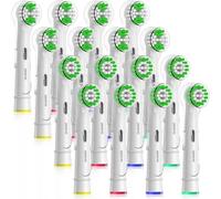 Toothbrush Head with Cover Cap Compatible with Oral B Pro 1 3 Junior Kids Vitality Pro Pro-Expert Electric Toothbrush-8 Sensitive 8 Precision (16 White)