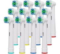 Toothbrush Heads - 16x Replacement Pack - Compatible with Leading Brands - Soft Dupont Bristles, Cross-Action Design - Universal Fit for Most Electric Models (12)