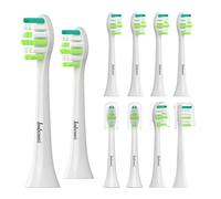 Toothbrush Heads Compatible with Philips Sonicare All HX Series (HX6018, C1, C2, C3, W2...), for Philips Electric Sonic Toothbrush Heads, Optimal Plaque Removal, Soft Bristles, White, 10 Pack