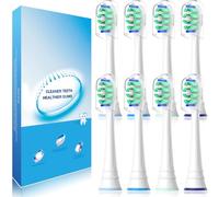 Toothbrush Heads Compatible with Philips Sonicare Electric Toothbrush, Replacement Brush Heads Fit for Sonicare 3100 4300 5300 5500 6100 9000, 8 Count, White