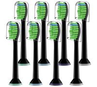 Toothbrush Heads Compatible with Philips Sonicare Electric Toothbrushes, 8 Count Replacement Brush Heads Fit for Any Philips Sonicare Snap-on Toothbrushes(Black)