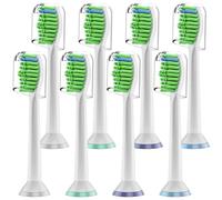 Toothbrush Heads Compatible with Philips Sonicare Electric Toothbrushes, 8 Count Replacement Brush Heads Fit for Any Philips Sonicare Snap-on Toothbrushes(White)