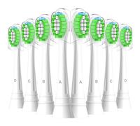 Toothbrush Heads Compatible with Philips Sonicare Electric Toothbrushes, 8P | Sulkiwe Toothbrush Heads Fit for 7900/4300/9000/3100/4100/5100 Series, White