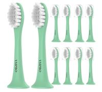 Toothbrush Heads Compatible with Suri Electric Toothbrush, 10 Pack Green