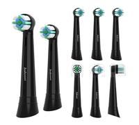 Toothbrush Heads for Oral-B iO Electric Toothbrush 2/3/4/5/6/7/8/9/10 Series,Replacement Brush Head Compatible with Oral B IO,Suitable for Sensitive Gums, Deeper Plaque Removal,Pack of 8,Black