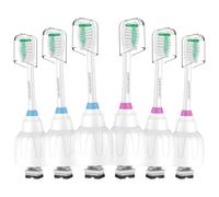 Toothbrush Heads for Philips Sonicare Replacement Brush Heads Medium Soft Dupont Bristles Electric Toothbrush Replacement Heads Fit E-Series Essence Xtreme Elite Advance and CleanCare, 6 Pack
