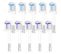 Toothbrush Heads Replacement Compatible with Laifen Wave Electric Toothbrush, Super Clean and Whitening - Transparent, 10 Pack